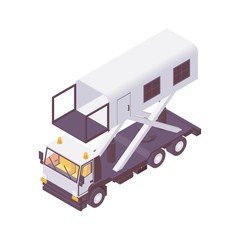 Wall Mural - Isometric hi lift catering truck. ambulance lift