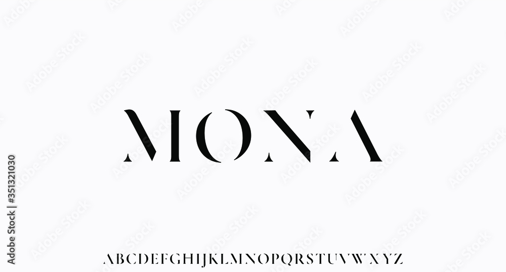 MONA. the luxury and elegant font glamour style - obrazy, fototapety, plakaty 