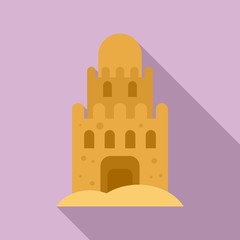 Canvas Print - Beach sand castle icon. Flat illustration of beach sand castle vector icon for web design