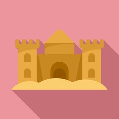 Wall Mural - Big sand castle icon. Flat illustration of big sand castle vector icon for web design