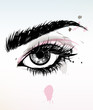 illustration vector of beautiful eye makeup and brow