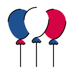 Canvas Print - France balloons line and fill style icon vector design