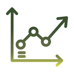 Sticker - Infographic increase arrow chart gradient style icon vector design