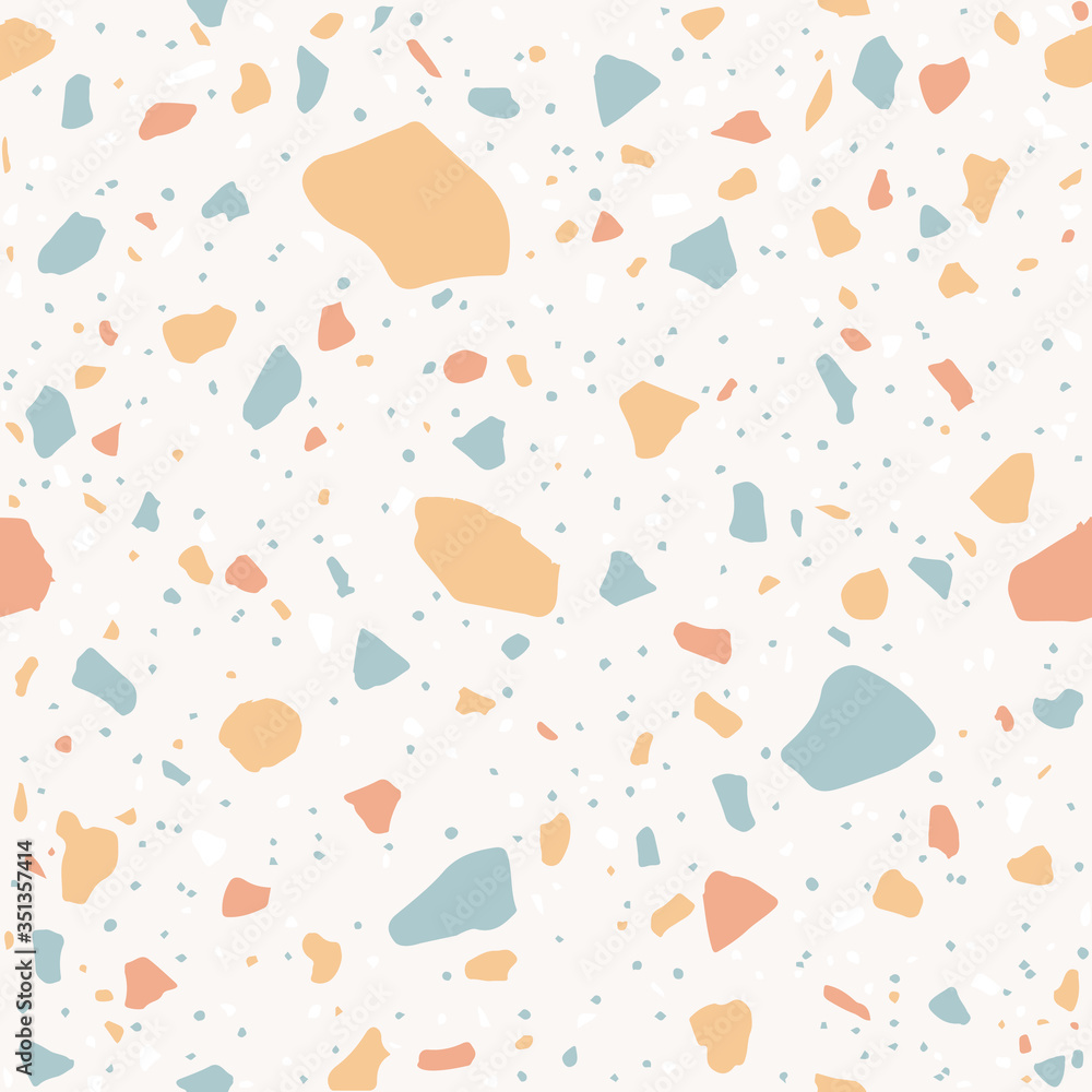 Terrazzo seamless pattern - pastel background design Stock Vector ...