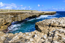 Devil's Bridge, Geological Limestone Rock Formation And Arch, Willikies, Antigua, Antigua And Barbuda, Leeward Islands, West Indies, Caribbean, Central America