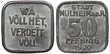 Germany German Town of Mülheim an der Ruhr iron coin 50 fifty pfennig 1920, emergency WWI issue, text in German, denomination and date,