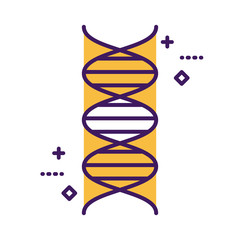 Canvas Print - dna molecule medical symbol line and fill style