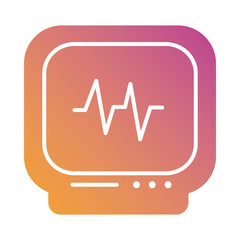 Poster - cardiology ekg machine gradient silhouette style