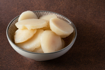 Wall Mural - Sliced Water Chestnuts in a Bowl