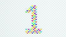Countdown - 3 To 1 - Multi Colour Triangles