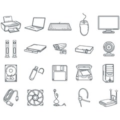 Wall Mural - collection of computer devices