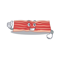 Sticker - Bacon cartoon character design showing OK finger