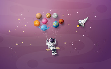 Wall Mural - astronaut floating in the stratosphere .