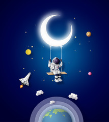 Wall Mural - astronaut floating in the stratosphere .