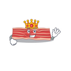 Poster - A Wise King of bacon mascot design style with gold crown