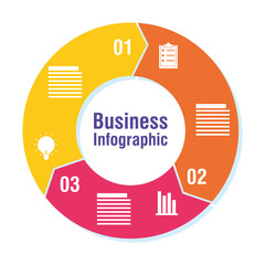 Poster - business infographic with numbers icons