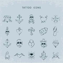 Wall Mural - Tattoo icon set