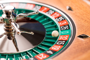 Roulette table close up at the Casino