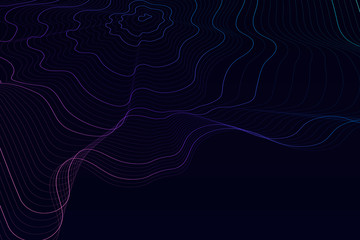 Wall Mural - 3d gradient contour line patterned background illustration