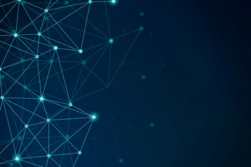 Wall Mural - blue network patterned background