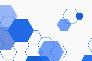 Poster - Blue hexagonal patterned background