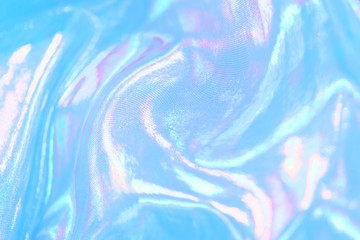 Wall Mural - blue and pink holographic fabric background