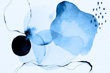 Wall Mural - Watercolor textured blue background