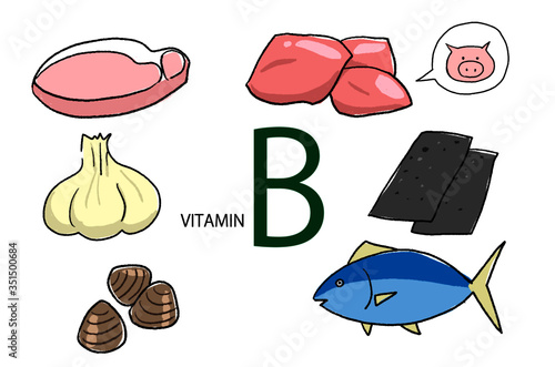 ビタミンb群食品イラストベクターセット Stock Vector Adobe Stock
