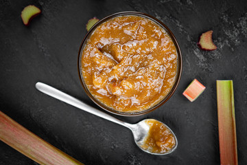 Canvas Print - Homemade Rhubarb Jam (close up; selective focus)