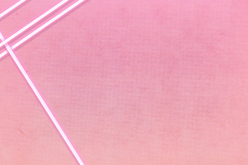 Wall Mural - glowing neon line on a pink background