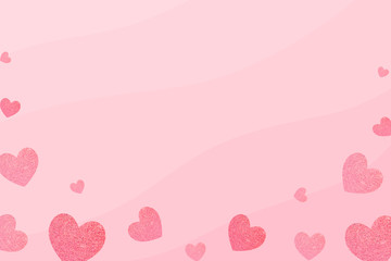 Wall Mural - heart patterned frame on a pink background