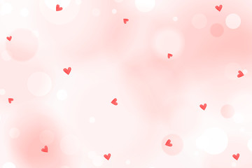 Wall Mural - heart confetti pattern on a crepe pink background