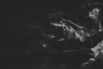 Wall Mural - black fluid smoke patterned background