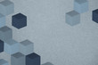 Blue paper craft cubic patterned background