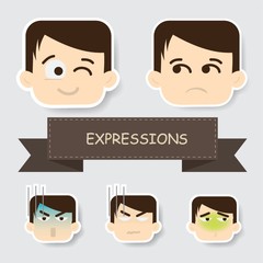 Sticker - boy with different expression