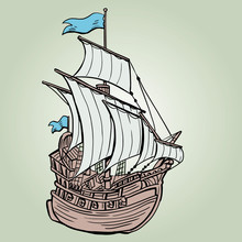 Simple Drawing Of An Old Sailing Ship
