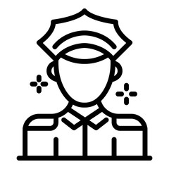 Poster - Policeman icon. Outline policeman vector icon for web design isolated on white background
