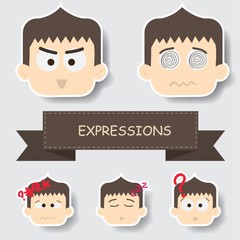 Sticker - boy with different expression