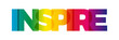 The word Inspire. Vector banner with the text colored rainbow.