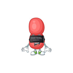 Sticker - Caricature picture of neisseria gonorrhoeae playing a game using Virtual reality headset