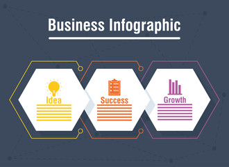 Wall Mural - business infographic with rhombus icons