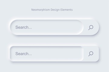 Set of Search bar form templates of neomorphic interface