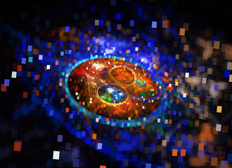 Wall Mural - abstract fractal background, texture, bokeh, fractal ball