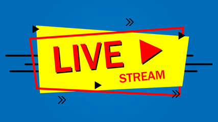 Wall Mural - Live streaming logo banner - vector design.button icon live streaming design . background for blog, player, broadcast, website, online radio, media labels, logo. Live stream banner