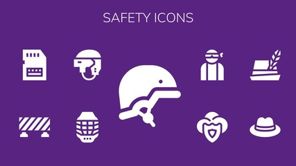 Wall Mural - Modern Simple Set of safety Vector filled Icons