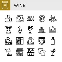 Canvas Print - Set of wine icons