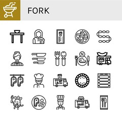 Poster - fork icon set