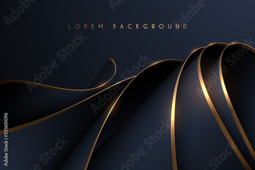 Fotografía Black and gold textile layers background