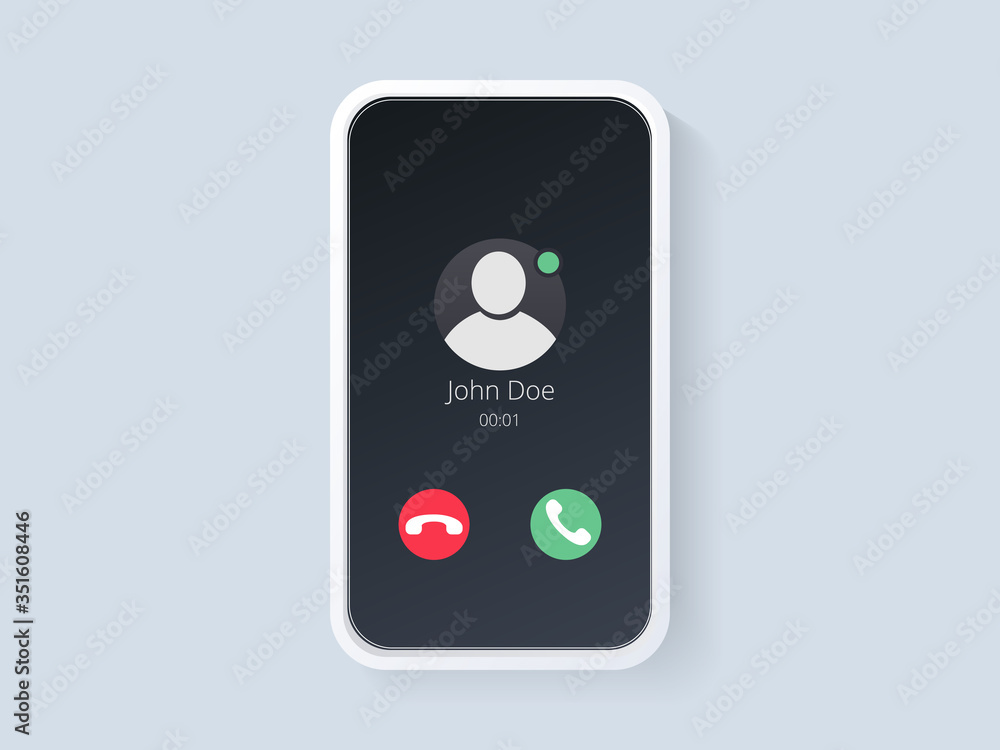 Mobile call screen template. Call screen smartphone interface mockup ...