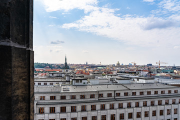 Architecture and landmark skyline of Prague in Czech Republic.